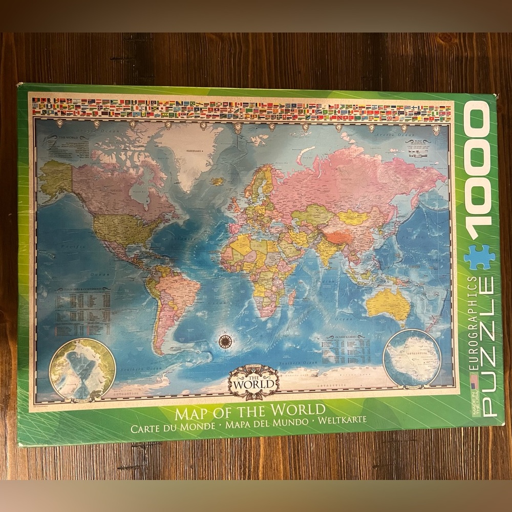 Eurographics Puzzle (1,000 Pieces) Map of the World (19 1/4" x 26 5/8") NEW